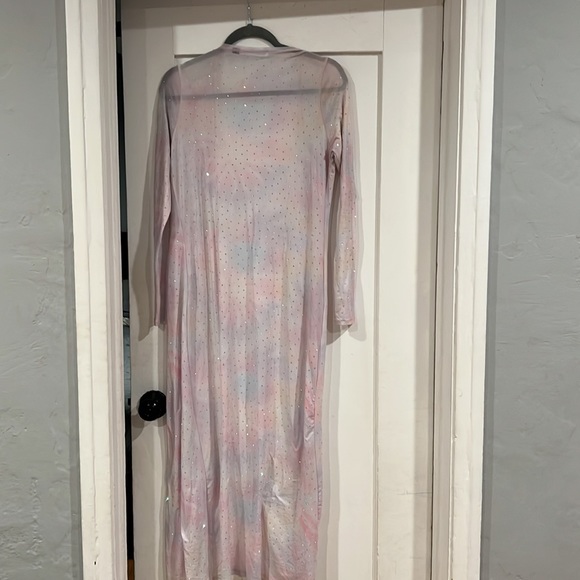 Rainbow rhinestone transparent cover up - Picture 2 of 4